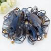 Hair Tie Beads Decor Double Layer Mesh Women Hair Rope Bun Half-Tied Hairstyles Ponytail Holder Hair Accessory