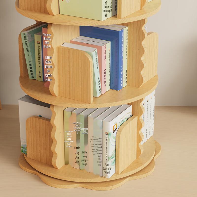 Solid Wood Rotating Kids Bookcase