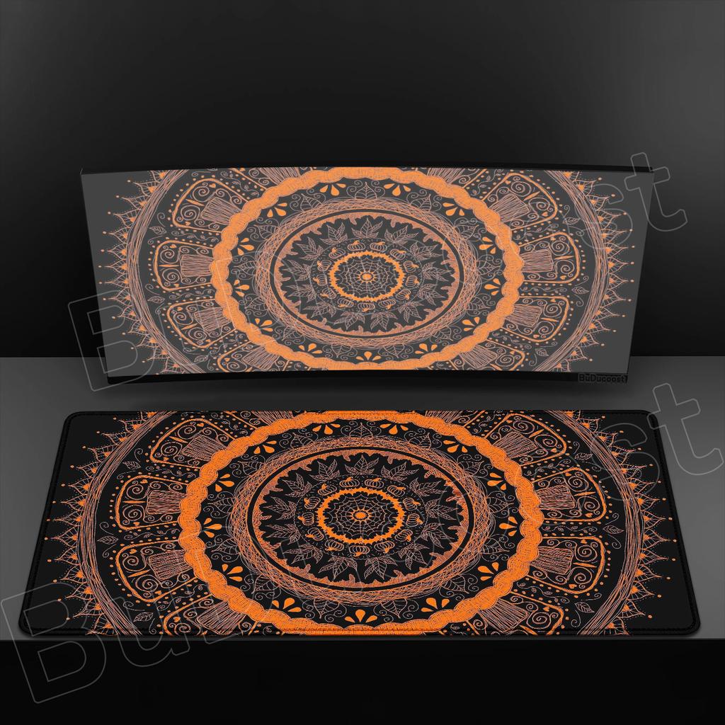 HD Printing Persian Carpet Computer Mouse Pad 900x400 Non-slip Rubber Mandala Bottom Keyboard Mat Table Mat Suitable Office Game