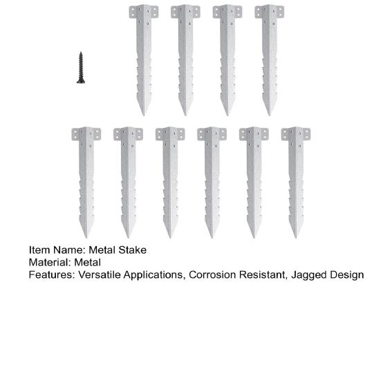10 ks pražcových kolíků, těžkých kovových kolíků se šrouby, opravy plotových sloupků, zubatých kolíků pro vyvýšené záhony a lemování cest