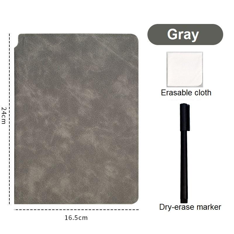 1 conjunto de caderno de quadro branco reutilizável com caneta de quadro branco, pano de apagamento, bloco de notas de couro, planejador semanal, portátil, elegante, escritório