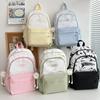 Schoolbag Japanese Ins Solid Color Schoolbag Female Junior High School Student High Value College Style Backpack Light Ink Painting Fashion Backpack