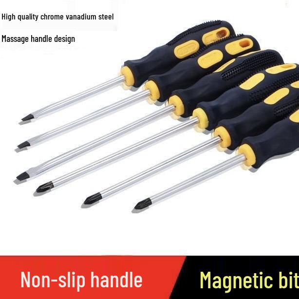 Ergonomic Non-slip Magnetic Screwdriver Set: Slotted, Phillips, and Torx.