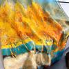 Print Scarf Spring Summer Oil Painting Summer Artificial Silk Scarf  Women's  Beach Towel Shawl