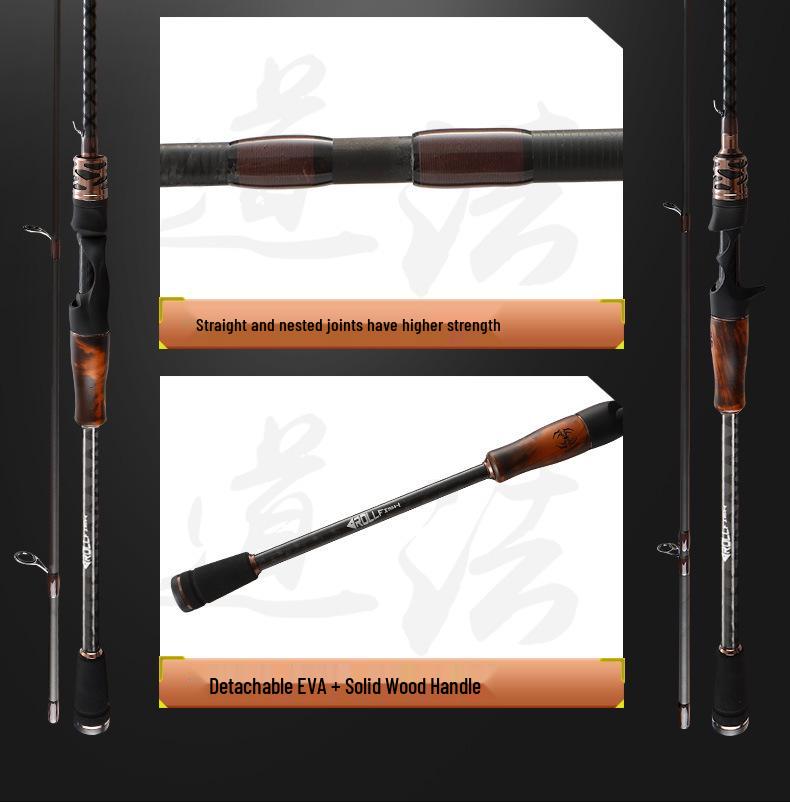Dao Fa Universal Solid Core Lure Rod - ML Hardness, Straight/Gun Handle for Long Cast, Freshwater & Saltwater Fishing