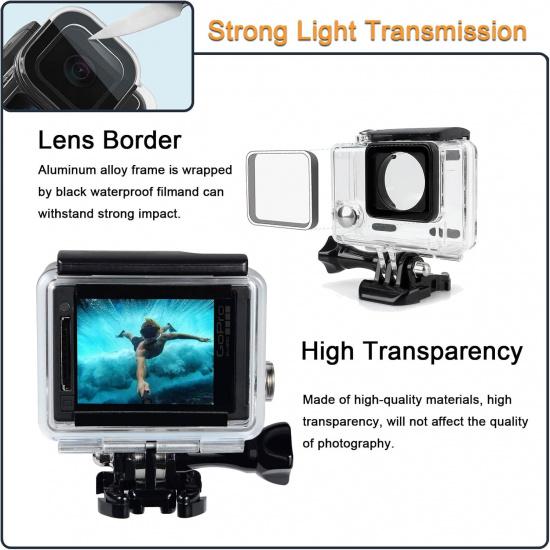 Waterproof Housing Case for GoPro Hero 4 3 Plus, Protective Underwater Dive Shell with Bracket for Go Pro Hero4 3+ Action Camera Accessories Kit