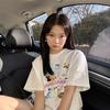 Fat Mm Pure Cotton White Large Size Short-sleeved T-shirt Women's Summer New Design Sense Niche Graffiti American Top