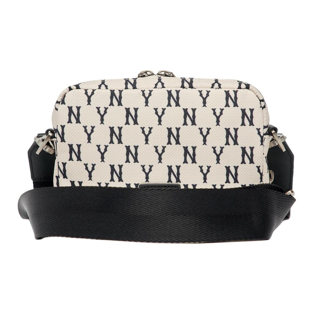 New MLB Monogram Collection Polyester Shoulder Bag, Crossbody Bag Mini Unisex Black White 3ACRS012N-50CRD
