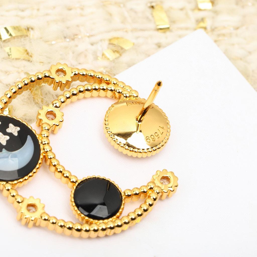 Hot Brand Vintage Earrings for Women Luxury Jewelry Fashion Diamond Compass Designer Eardrop Pure 925 Sliver Lady Stud Earrings