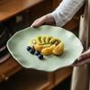 Cream Special-Shaped Ceramic Dinner Plate Creative Wavy Edge Plate Plate Tableware Household Vegetable Plate Western Dessert Plate