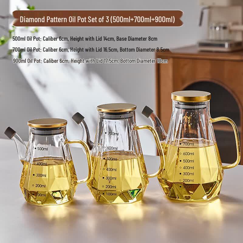 Anditai High Borosilicate Glass Oil and Vinegar Dispenser Set