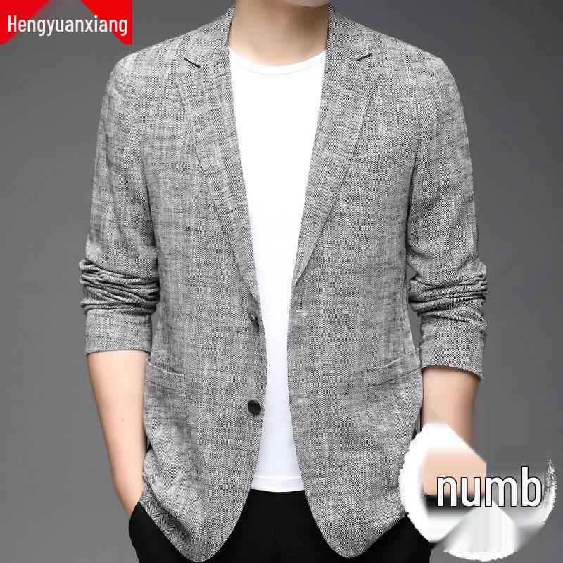 

Мужской повседневный хлопково-льняной пиджак для весны/осени 180