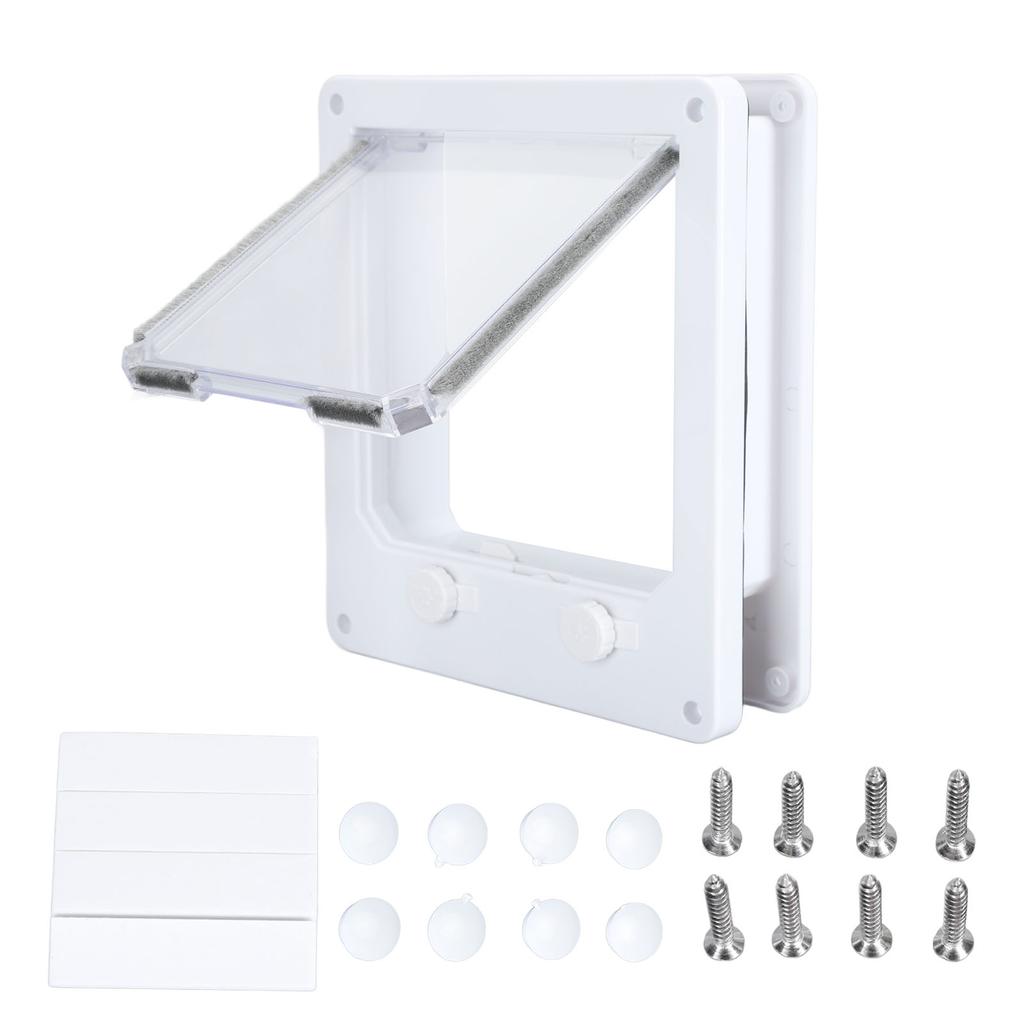 Haustiertür Doppel-Drehschalter Leicht zu reinigen Starke Konstruktion Langlebiger Gebrauch Katzenhunde Klappentür L 23,6 X 27cm