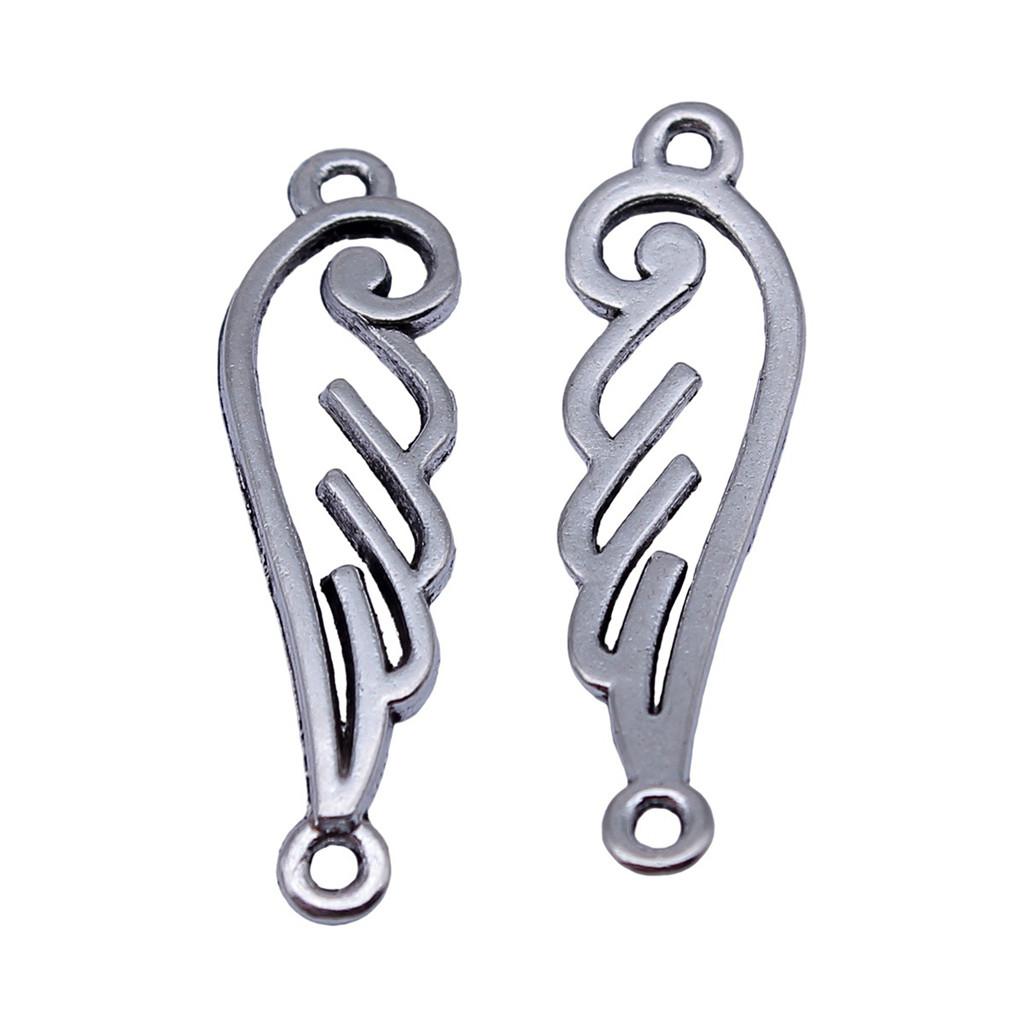 Feather Charm Angle Connectors For Bohemian Style Jewelry Vintage Pendants
