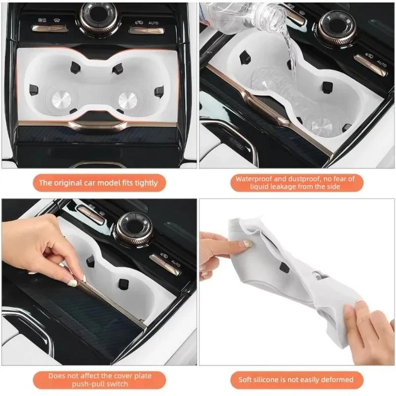 Silicone Water Cup Storage Box for Lynk&Co 900 2025 2026 Auto Styling Modification Accessory Car Organizer Holder