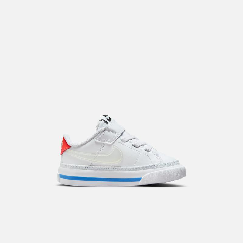 Nike Court Legacy Durable Non-Slip Low-Top Walking Shoes Baby Shoes White Red FB7781-100