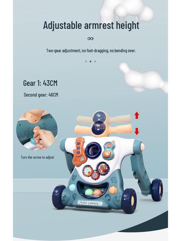Adjustable 3-in-1 Baby Walker & Pushable Stroller Toy for Ages 0-3