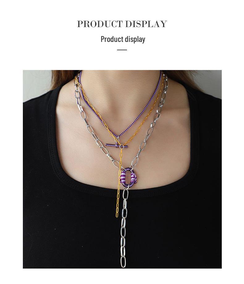 Kenjie Autumn/Winter Exaggerated Electrophoresis Layered Necklace for Women - European & American Cross-Border Fashion