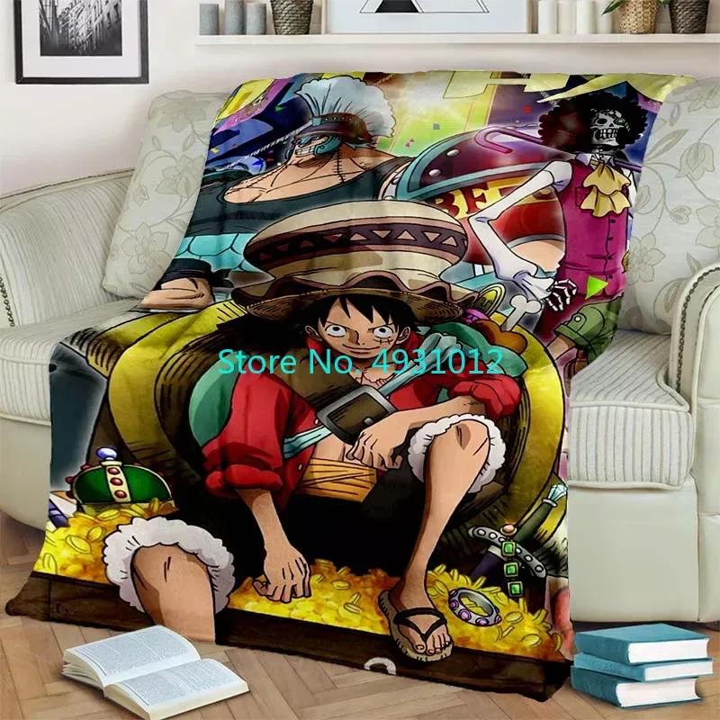 Cartoon Cover Blanket Luffy Student Air Conditioning Blanket Flannel Lamb Sherpa Blankets Baby Kids Gift Throw Sofa Bedroom