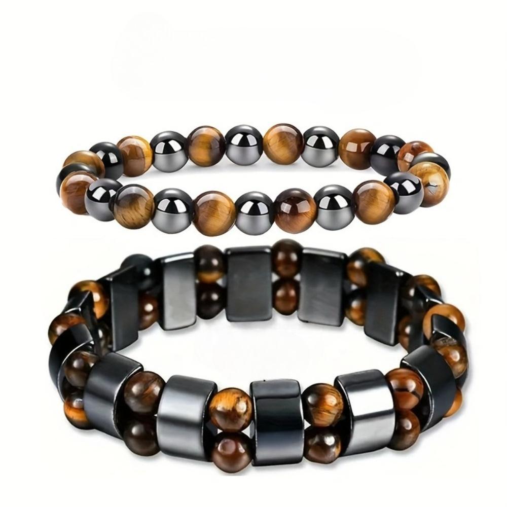 Tiger Eye Stone Magnetic Hematite Beaded Bracelets for Men Women Spiritual Abundance Money Wealth Attract Bracelet Lucky Jewelry