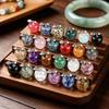 DIY Necklace Pendant Fruit Shape Natural Faux Crystal Pendant with Electroplated Silver Leaf Buckle 20mm Mini Ornament