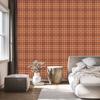 Autumn Orange and Red Plaid Wallpaper 50x1000