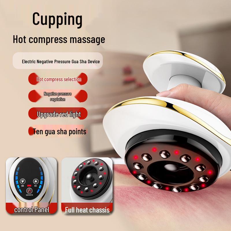 Electric Gua Sha Massager and Meridian Brush with Cupping and Heated Therapy