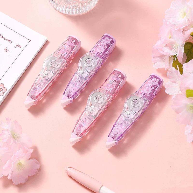 Japan Plus Kersenhout Beperkte Editie Transparante Correctietape (1 stuk Correctietape+3 stuks Navulling)