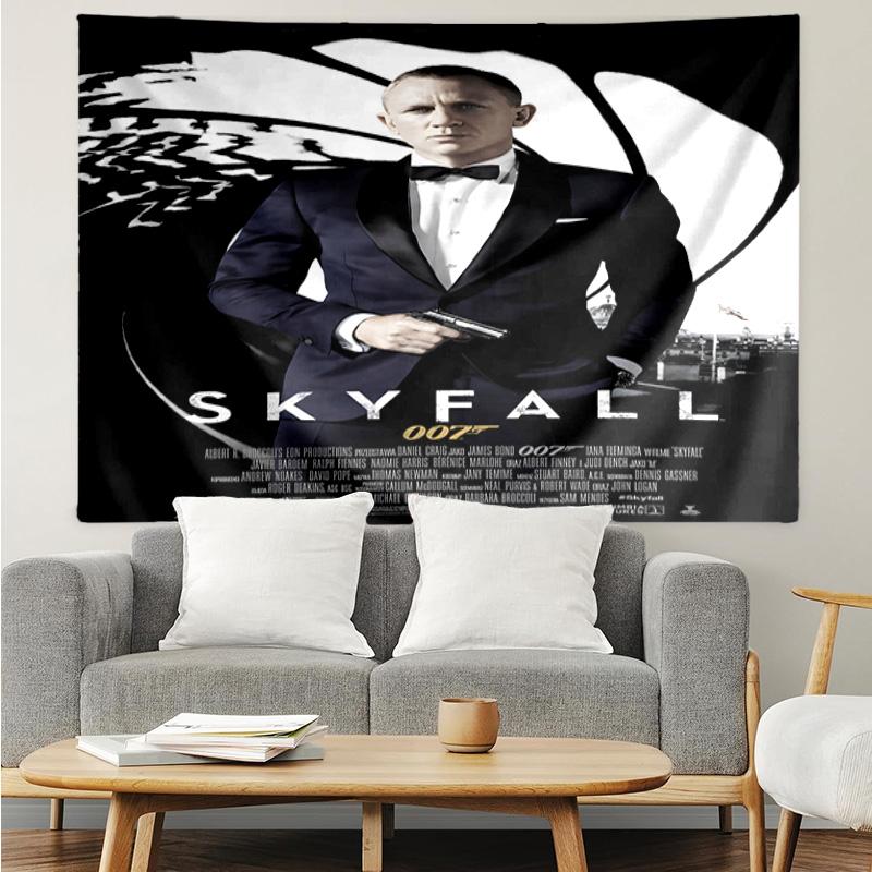 1PC Golden Era Bond 007 Quick-Dry Tapestry, Unique Design Tapestry, Suitable for Bedroom,Livingroom, Playroom,Heartwarming Holiday Gifts