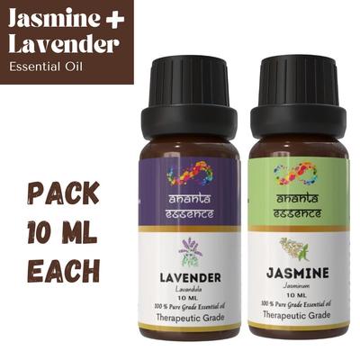 Lavender & Jasmine Essential Oil Combo for Aromatherapy & Home Fragrance | Essential Oils for Diffuser & Soap Making