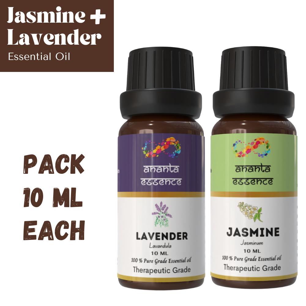 

Lavender & Jasmine Essential Oil Combo for Aromatherapy & Home Fragrance | Essential Oils for Diffuser & Soap Making Pack - 10 ml