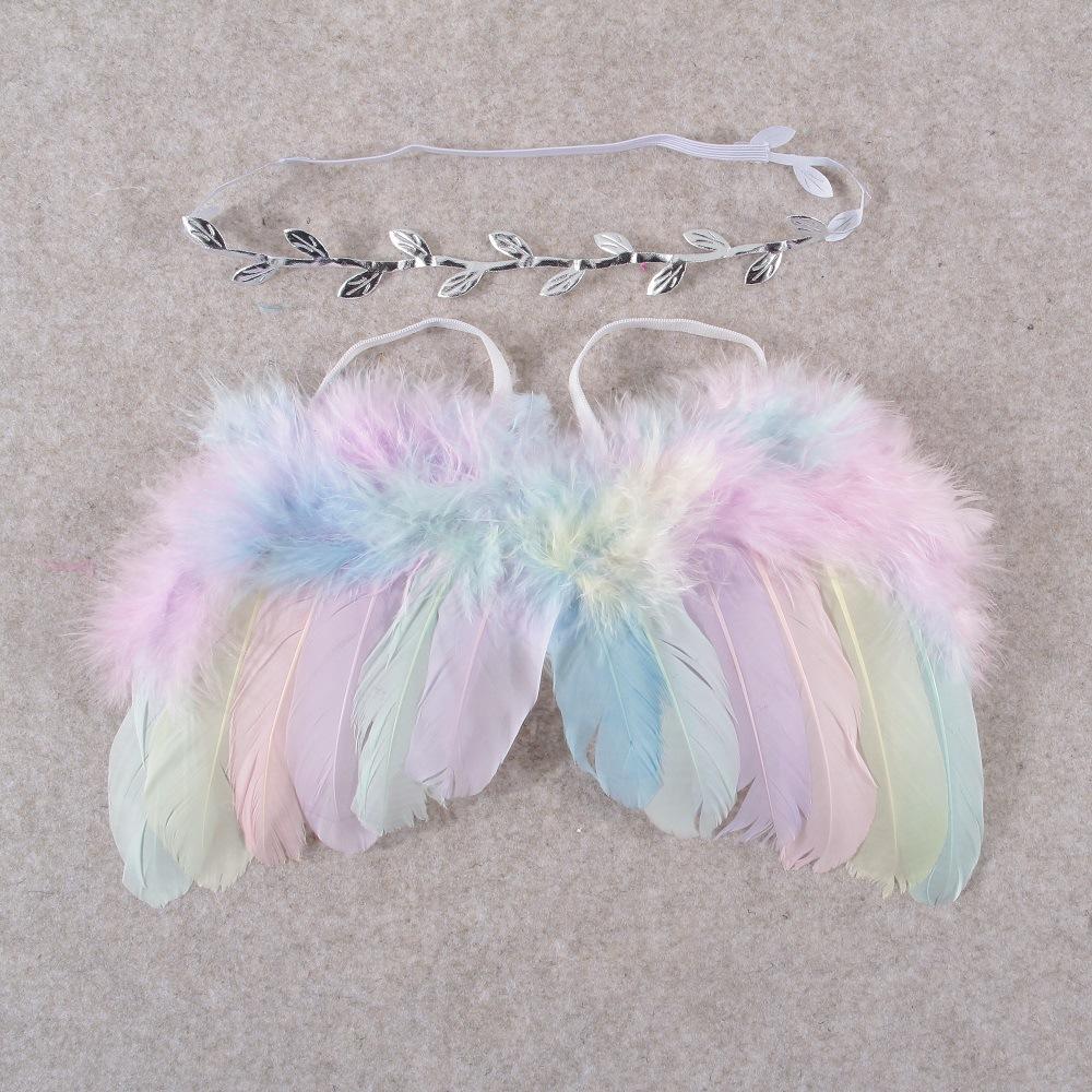 New European and American handmade flower headband and angel feather wings baby photography props baby fashion suit