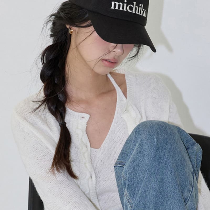 

michikolondon MICHIKO COTTON BALL CAP BLACK FREE