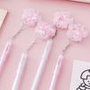 16 Pcs Wholesale Creative Pink Sequins Cherry Blossom Pendant Neutral Pen Lovely Flower Student Signature Pen Writing Supplies School Office Supplies