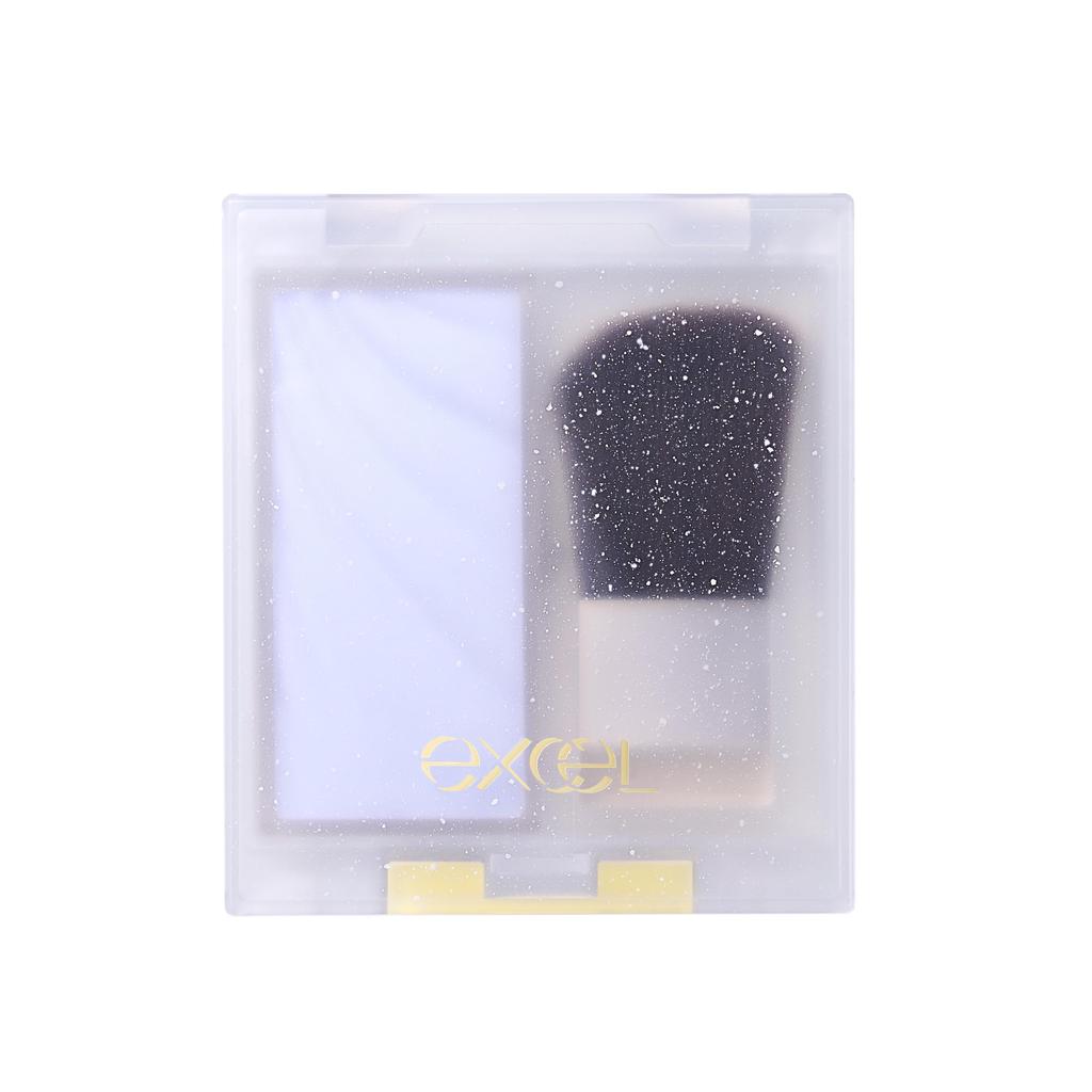 excel Draped Shimmer Glow DS04 Snow Glow Translucent Cheek 3D with Contains Squalane and Jojoba Seed Oil Highlighter, Blush, Shine, Glossy, Brush,