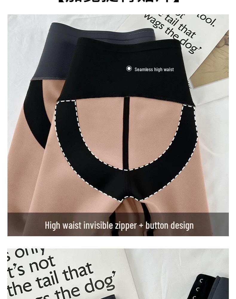 Invisible Zipper Women's High Waist Tummy Control Yoga Pants - Slimming, Comfortable, Butt Lift Base Layer for Spring & Autumn