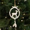 Hängender Weihnachtsdekorationsanhänger Elch Pentagramm Schneeflockendesign Weihnachtsbaumschmuck Kunststoff Weihnachtsgeschenke Weihnachtsfeier