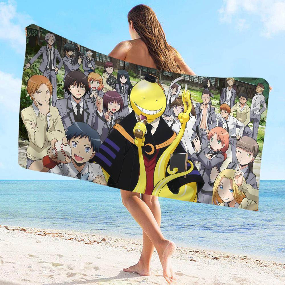 A-Assassination C-Classroom Bath Towel Microfiber Soft Water Absorbing Breathable For Girl Kids Decorative Cartoon Beach Towel