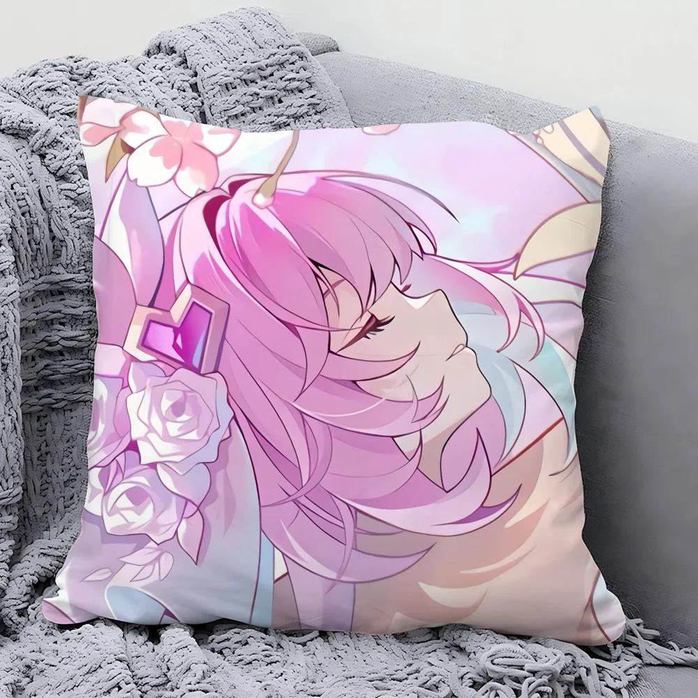 1pc Elysia Animation H-Honkai I-Impact 3 Pillow Case Square Pillow Bedroom SofaLeisureComfortCarLivingRoom Home Decoration 40X40