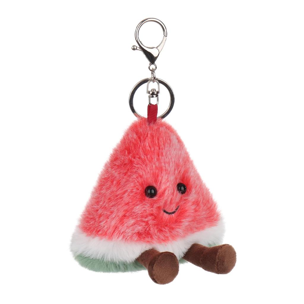 Fresh Watermelon Cute Soft Animal Keychain Plush Suitable for Men and 9cm [Apricot Lamb] Toy, Women, Backpack, Wallet,