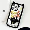 Brand New iPhone16 1514promax Transparent Cat Ear Phone Case Compatible and Suitable for 13/12/11 Cute Black Cat