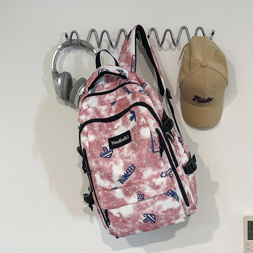 Schoolbag new trendy cool large-capacity graffiti student backpack male versatile high school schoolbag college student female backpack