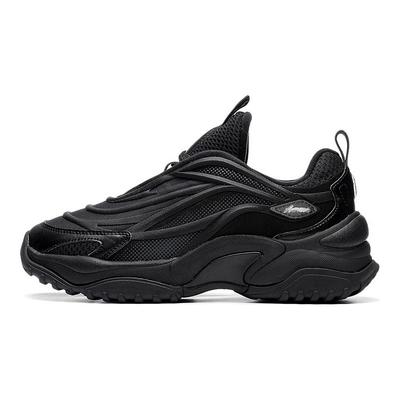 LiNing Aurora Wind V2 Fabric Trend Classic Shock Absorption Non-Slip Low-Top Casual Shoes Women Sneakers Black AGCS160-3