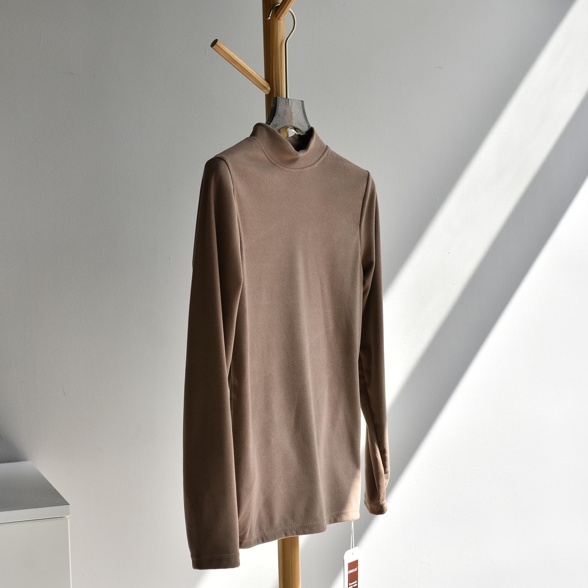 

Женское зимнее двухстороннее бархатное пальто: Воротник средней высоты, свободный крой, теплая и плотная модель XL (Weight: 110-140 jin) света кофе