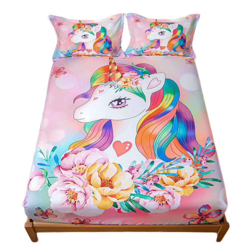 Space Rocket Pattern Mattress Three-Piece Digital Printing Mattress Bedding Set Adult Children