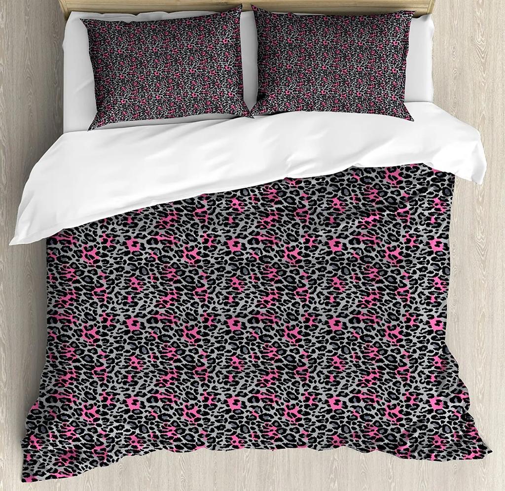 Leopard Print Printed Comfort Duvet Cover Pillow Case Home Textile Quilt Cover Boy Kid Teen Girl Luxury 3pcs Bedding Set