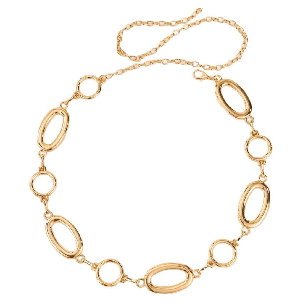 Metallic Waist Chain Belt For Ladies Various Occasion and Outfit Round Chain Belt Waist Decoration for Office Women