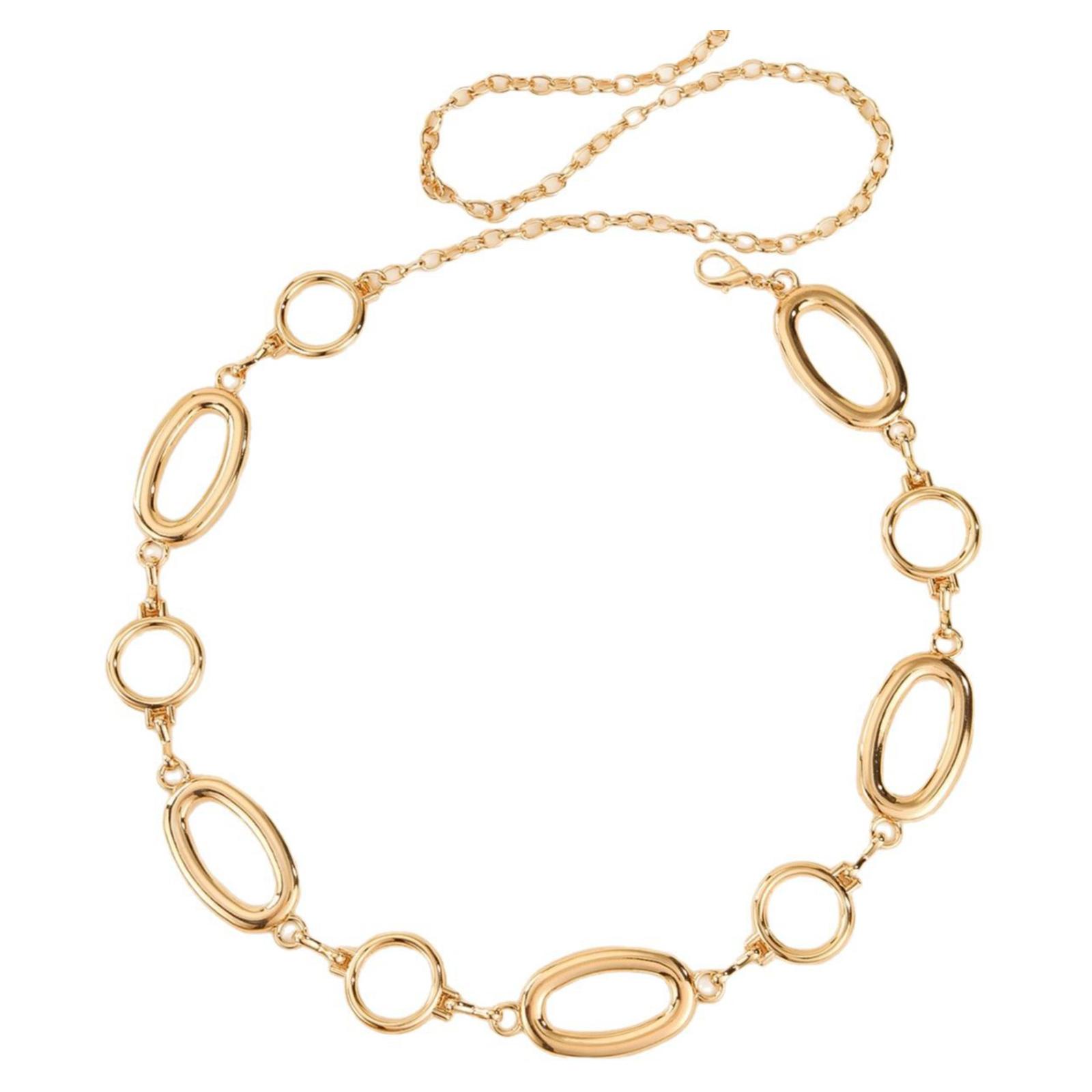 

Металлический пояс-цепочка на талию для женщин для различных случаев и нарядов, круглый пояс-цепочка, украшение для талии для офисных женщин золотой