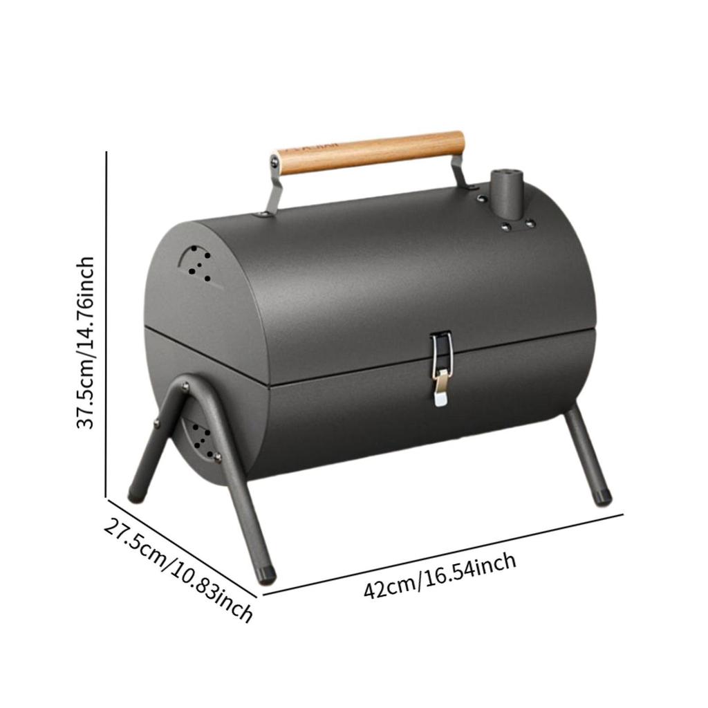 Compact Charcoal Grill for Outdoor Use with Chimney and Handle Garden Beach