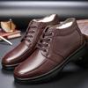 Winter new leather velvet warm cotton shoes cold resistant thickened cotton leather shoes large size cotton shoes